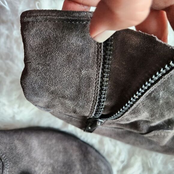 Khrio nubuck lug bottom ankle boots gray brown - Picture 9 of 14